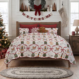Greenland Home Fashions 100% Cotton 12 Days of Christmas Quilt Set Multicolor