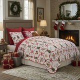 Greenland Home Fashions 100% Cotton 12 Days of Christmas Quilt Set Multicolor