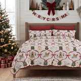 Greenland Home Fashions 100% Cotton 12 Days of Christmas Quilt Set Multicolor