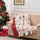 Greenland Home Fashions 100% Cotton 12 Days of Christmas Accessory Throw Blanket 50" x 60" Multicolor