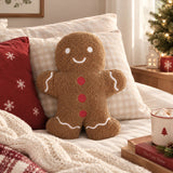 Greenland Home Fashions 100% Polyester shell Embroidery Holiday Gingerbread Decorative Pillow 14" x 17" Brown