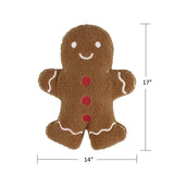 Greenland Home Fashions 100% Polyester shell Embroidery Holiday Gingerbread Decorative Pillow 14" x 17" Brown