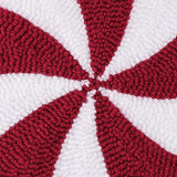 Greenland Home Fashions Cotton Blend Holiday Peppermint Decorative Pillow 14" Diameter Red
