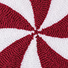 Greenland Home Fashions Cotton Blend Holiday Peppermint Decorative Pillow 14" Diameter Red