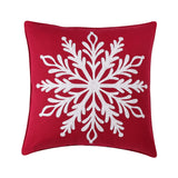 Greenland Home Fashions 100% Cotton Holiday Snowflake Decorative Pillow 18" x 18" Red