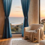 Greenland Home Fashions 100% Cotton Theorum Light Filtering Window Curtain Panel Pair 42" x 84" Teal