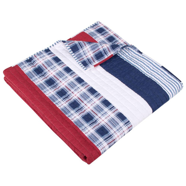 Greenland Home Fashions Reversible Plaid Design 100% Cotton Face Back and Fill N
