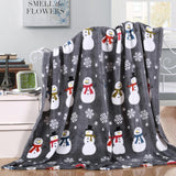 Plazatex MicroPlush Gray Printed Holiday Throw Blanket - 50x60