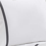 Hotel Concepts 500 Thread Count Deep Pocket Tonal Cotton Sateen Sheet - 4 Piece Set - White/Gray