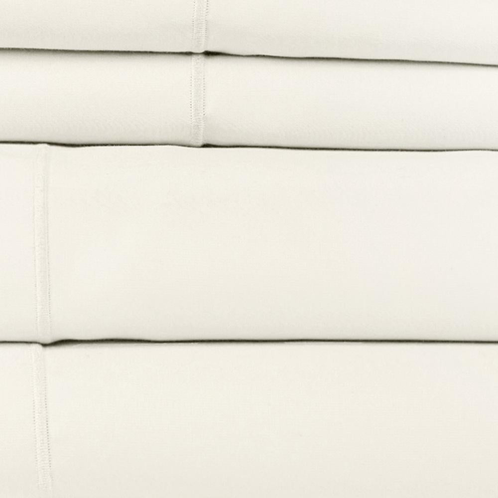 Hotel Concepts 500 Thread Count Sateen Sheet - 4 Piece Set - Ivory