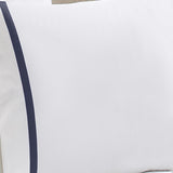 Hotel Concepts 500 Thread Count Deep Pocket Tonal Cotton Sateen Sheet - 4 Piece Set - White/Denim