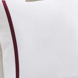 Hotel Concepts 500 Thread Count Deep Pocket Tonal Cotton Sateen Sheet - 4 Piece Set - White/Ruby