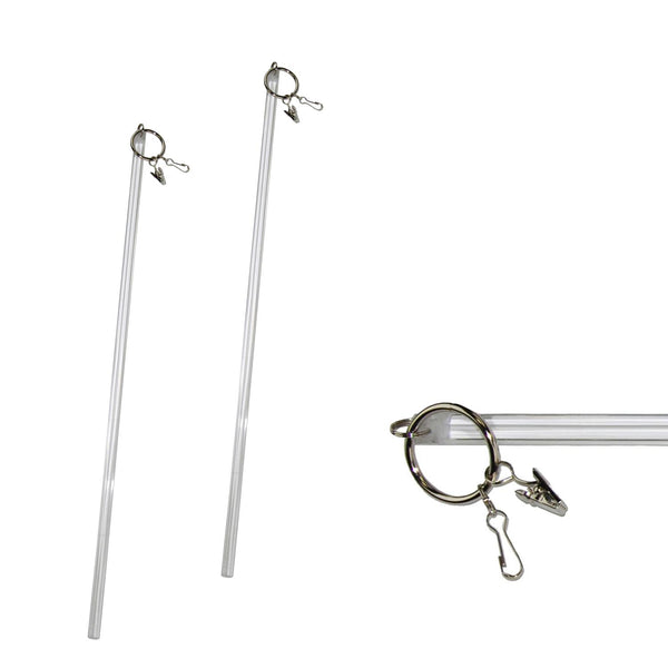 Versailles Acrylic Drapery Steel Heavy Duty Wand for Shower Curtain 34" Pair Cle