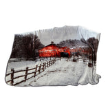 Shavel 100% Polyester Luxury High Pile Oversized Red Barn One Size Luxury Throw 60x80 Multi