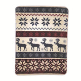 Shavel Hi Pile High Quality Luxurious And Incredibly Soft Warm Snuggly Throw Jumbo 60x80" - Reindeer Stripe