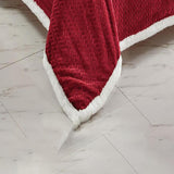 Jacquard Microplush Soft Premium Microplush Braided Blanket Burgundy by Plazatex