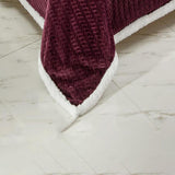 Jacquard Microplush Soft Premium Microplush Braided Blanket Plum by Plazatex