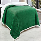 Jacquard Microplush Soft Premium Microplush Braided Blanket Green by Plazatex