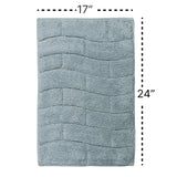 Knightsbridge Stylish And Comfortable All Season Traditional New Tile Design Cotton Bath Rug 17" X 24" Light Blue