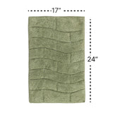 Knightsbridge Stylish And Comfortable All Season Traditional New Tile Design Cotton Bath Rug 17" X 24" Sage