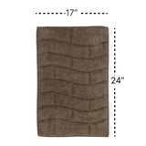 Knightsbridge Stylish And Comfortable All Season Traditional New Tile Design Cotton Bath Rug 17" X 24" Stone