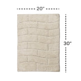 Knightsbridge Stylish And Comfortable All Season Traditional New Tile Design Cotton Bath Rug 20" X 30" Ivory