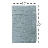 Knightsbridge Stylish And Comfortable All Season Traditional New Tile Design Cotton Bath Rug 20" X 30" Light Blue