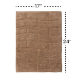 Knightsbridge Stylish And Comfortable All Season Traditional New Tile Design Cotton Bath Rug 20" X 30" Natural