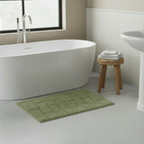 Knightsbridge Stylish And Comfortable All Season Traditional New Tile Design Cotton Bath Rug 20" X 30" Sage