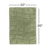 Knightsbridge Stylish And Comfortable All Season Traditional New Tile Design Cotton Bath Rug 20" X 30" Sage