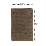 Knightsbridge Stylish And Comfortable All Season Traditional New Tile Design Cotton Bath Rug 20" X 30" Stone