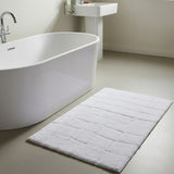Knightsbridge Stylish And Comfortable All Season Traditional New Tile Design Cotton Bath Rug 20" X 30" White