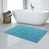 Knightsbridge Stylish And Comfortable All Season Traditional New Tile Design Bath Rug 21" X 34" Aqua