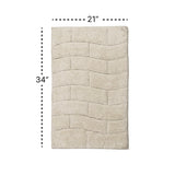 Knightsbridge Stylish And Comfortable All Season Traditional New Tile Design Bath Rug 21" X 34" Ivory