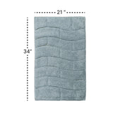 Knightsbridge Stylish And Comfortable All Season Traditional New Tile Design Cotton Bath Rug 21" X 34" Light Blue