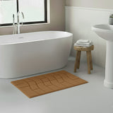 Knightsbridge Stylish And Comfortable All Season Traditional New Tile Design Cotton Bath Rug 21" X 34" Natural