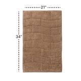 Knightsbridge Stylish And Comfortable All Season Traditional New Tile Design Cotton Bath Rug 21" X 34" Natural