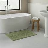 Knightsbridge Stylish And Comfortable All Season Traditional New Tile Design Cotton Bath Rug 21" X 34" Sage