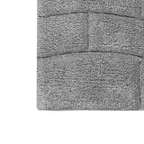 Knightsbridge Stylish And Comfortable All Season Traditional New Tile Design Cotton Bath Rug 21" X 34" Silver