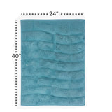 Knightsbridge Stylish And Comfortable All Season Traditional New Tile Design Cotton Bath Rug 24" X 40" Aqua