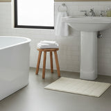 Knightsbridge Stylish And Comfortable All Season Traditional New Tile Design Cotton Bath Rug 24" X 40" Ivory