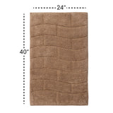 Knightsbridge Stylish And Comfortable All Season Traditional New Tile Design Cotton Bath Rug 24" X 40" Natural