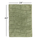 Knightsbridge Stylish And Comfortable All Season Traditional New Tile Design Cotton Bath Rug 24" X 40" Sage