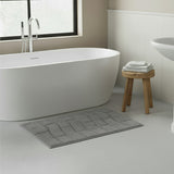 Knightsbridge Stylish And Comfortable All Season Traditional New Tile Design Cotton Bath Rug 24" X 40" Silver