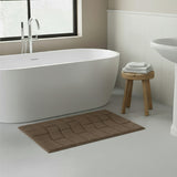 Knightsbridge Stylish And Comfortable All Season Traditional New Tile Design Cotton Bath Rug 24" X 40" Stone