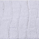 Knightsbridge Stylish And Comfortable All Season Traditional New Tile Design Cotton Bath Rug 24" X 40" White