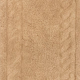 Knightsbridge Stylish And Comfortable Traditional Chain Design 2 PC Cotton Bath Rug Set 17"x24" & 21"x34" Natural
