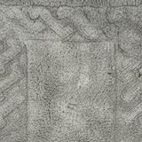 Knightsbridge Stylish And Comfortable Traditional Chain Design 2 PC Cotton Bath Rug Set 17"x24" & 21"x34" Silver