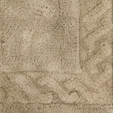 Knightsbridge Stylish And Comfortable Traditional Chain Design 2 PC Cotton Bath Rug Set 17"x24" & 21"x34" Stone