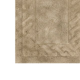 Knightsbridge Stylish And Comfortable Traditional Chain Design 2 PC Cotton Bath Rug Set 17"x24" & 21"x34" Stone